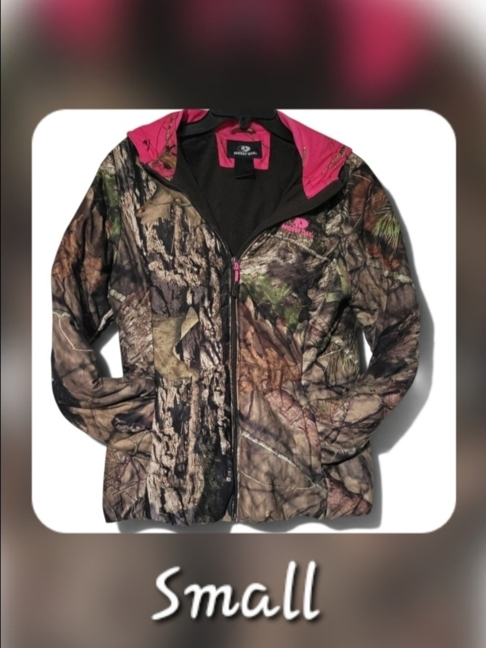 Mossy Oak Women's Camo Zip-Up Jacket With Hood. Small